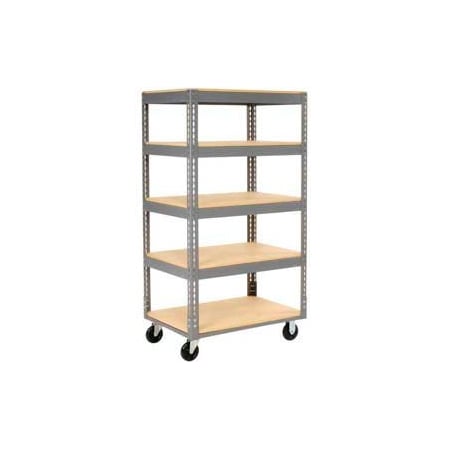 Global Industrial Boltless Shelf Truck, Steel, 36 in L, 24 in W, 65 in H 585419